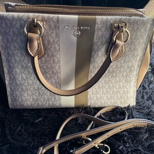 Michael Kors Brown and Cream Satchel